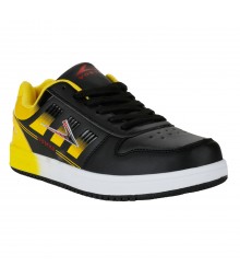 Vostro Black Yellow Sports Shoes for Men - VSS0167